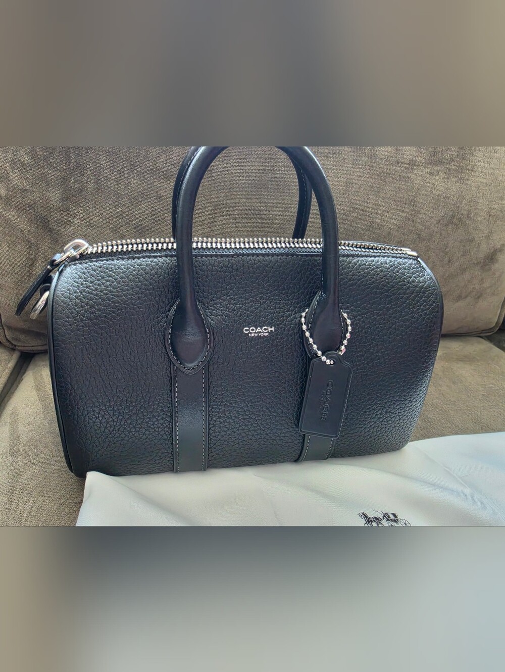 Coach Compass 25 Black Leather